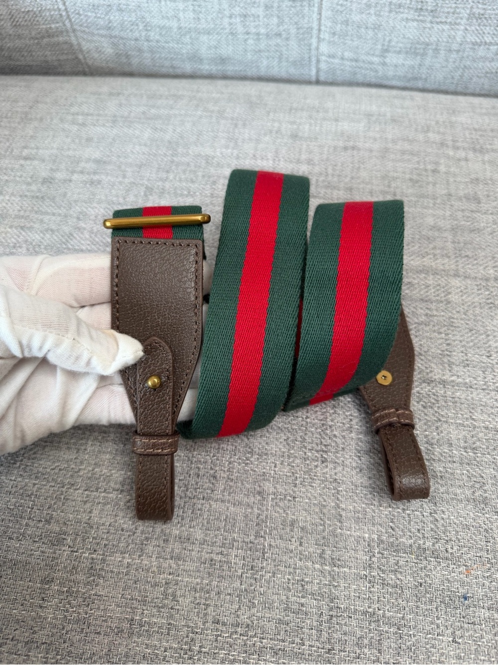 🤎Adjustable Red & Green Woven Replacement Bag Strap | Brown Trim✨ - Picture 11 of 16